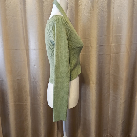 Cider Ribbed Knit Halter Sweater Top - Picture 2 of 4